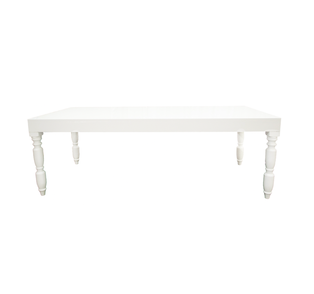 Prince Dining Table – White w/ Round Legs