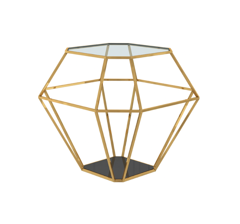 Diamond Side Table – Gold