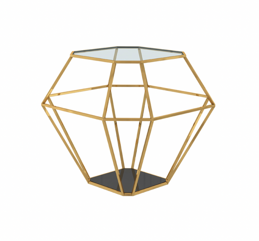Diamond Side Table – Gold