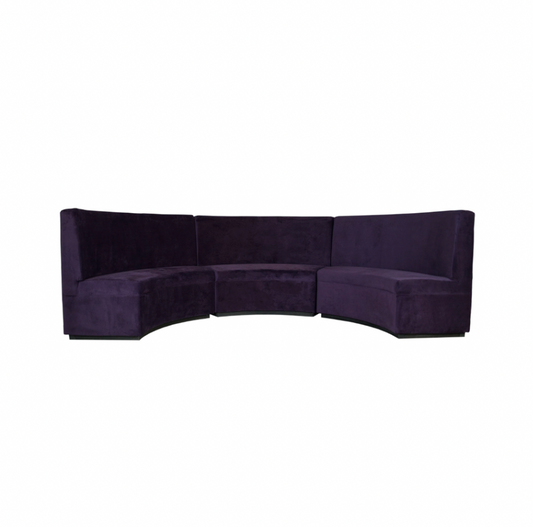 Curved 10′ Booth – Aubergine Velvet