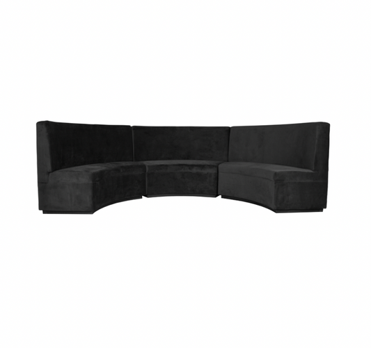 Curved 10′ Booth – Black Velvet