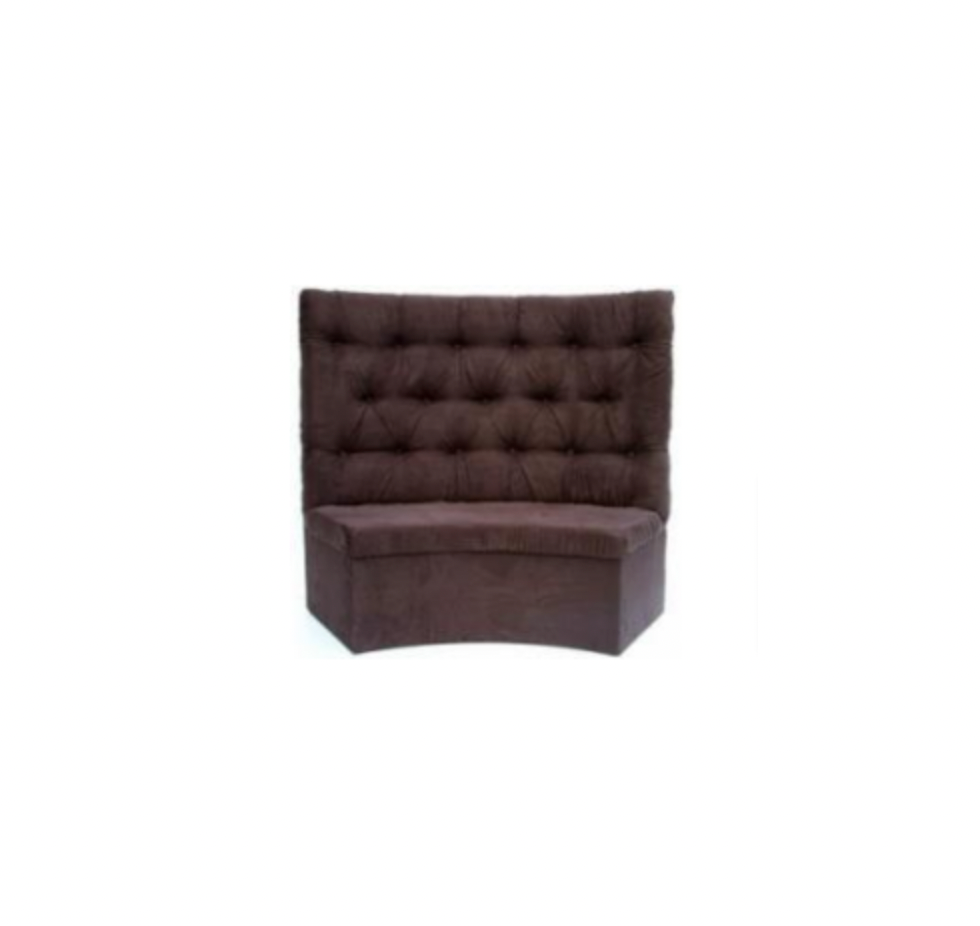Francesca Curved 5′ Booth – Chocolate Brown Suede