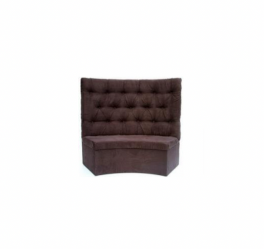 Francesca Curved 5′ Booth – Chocolate Brown Suede