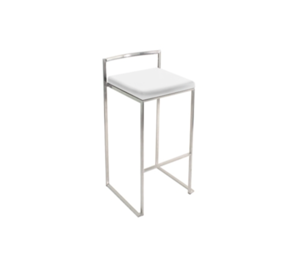 Ashton Bar Stool – White Leather