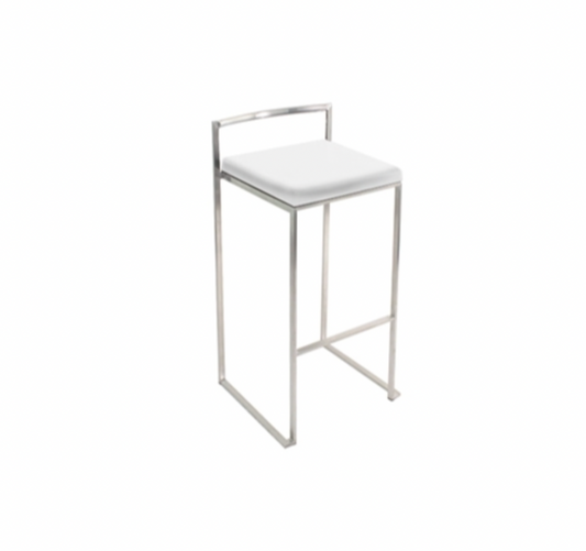 Ashton Bar Stool – White Leather