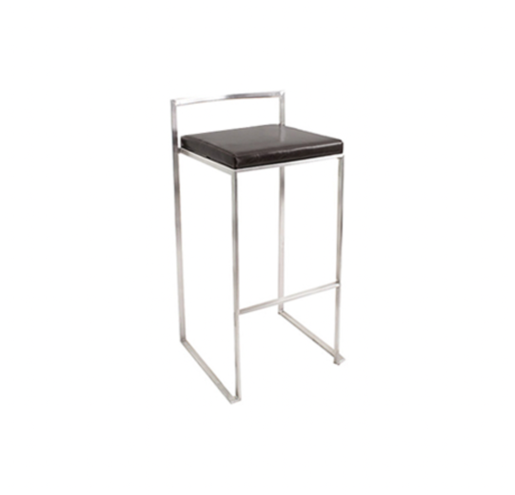 Ashton Bar Stool- Black Leather
