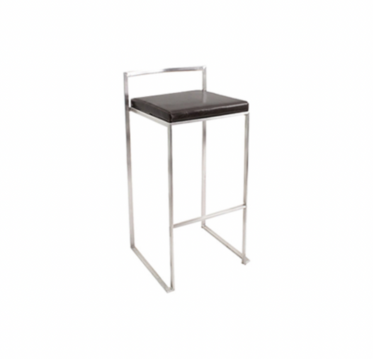 Ashton Bar Stool- Black Leather