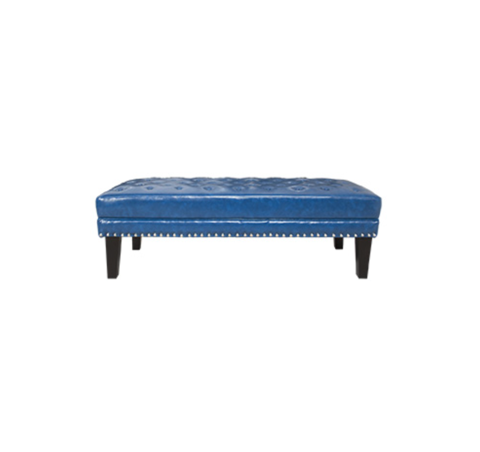 Sebastian Bench – Peacock Blue Leather