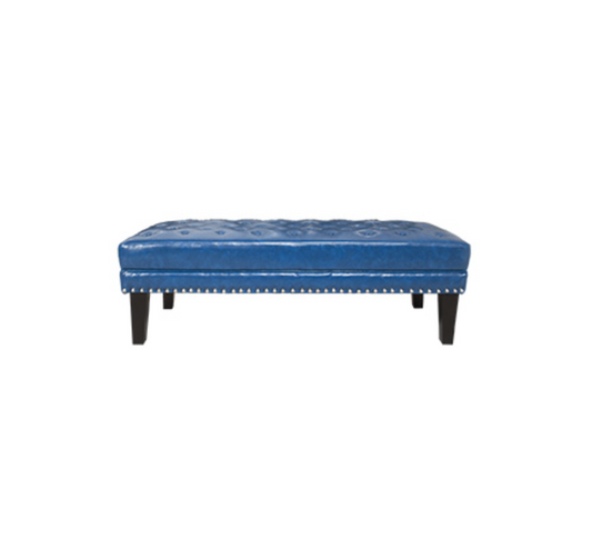 Sebastian Bench – Peacock Blue Leather