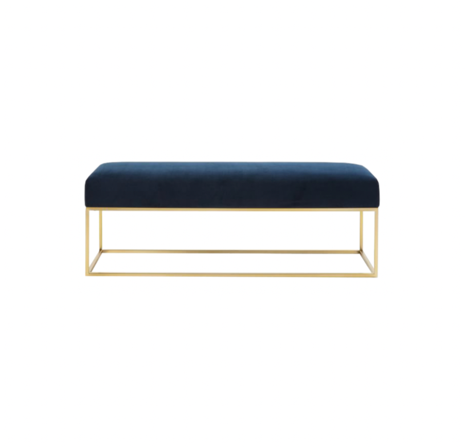 Riley Bench – Navy Velvet