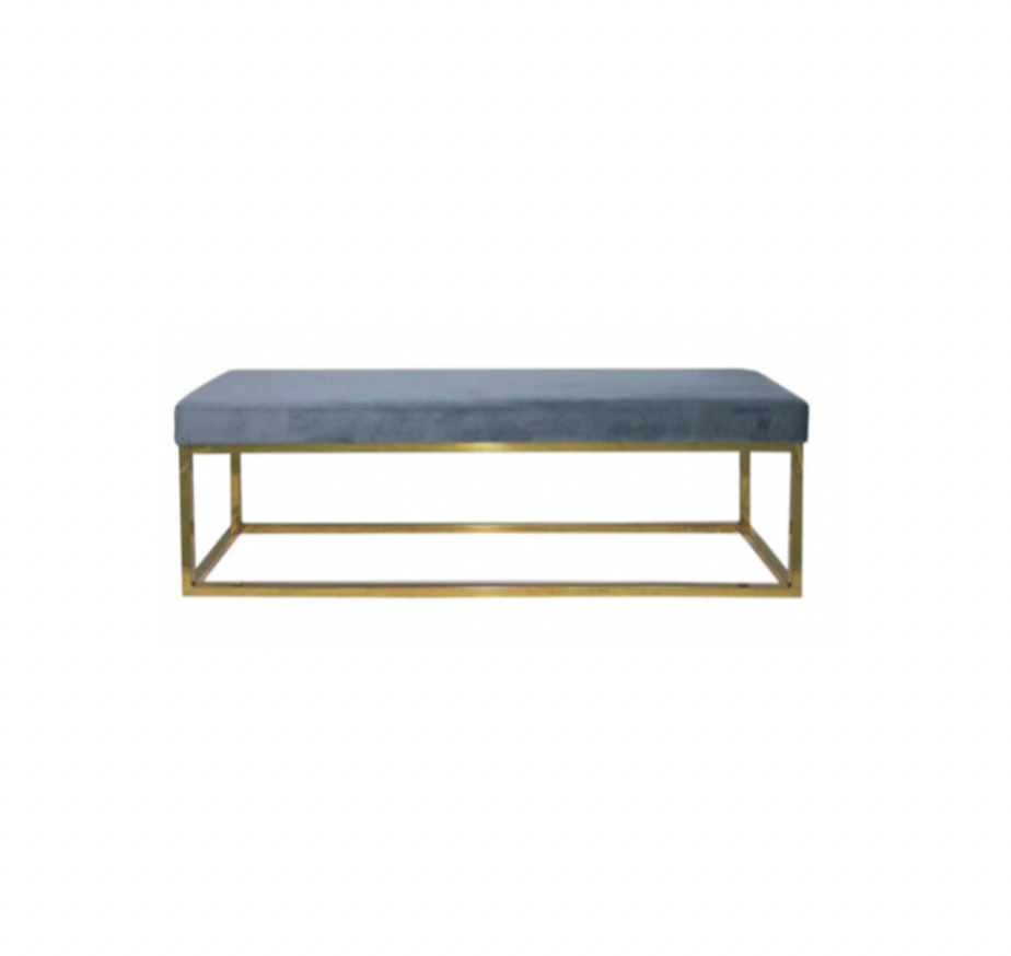 Grayson Bench – Steel Blue Velvet