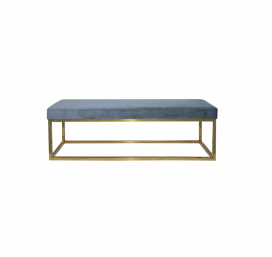 Grayson Bench – Steel Blue Velvet