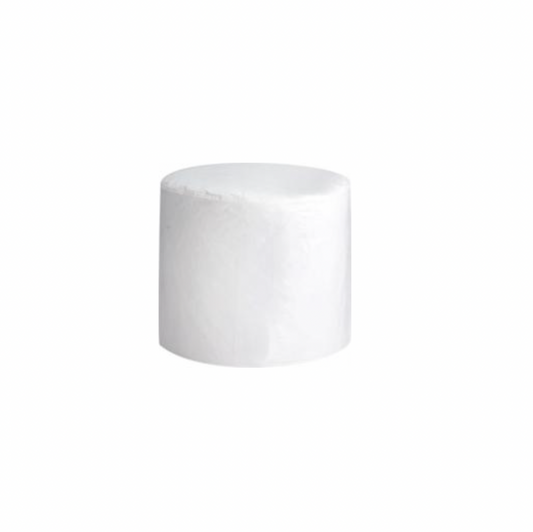 Round Ottoman – White Canvas