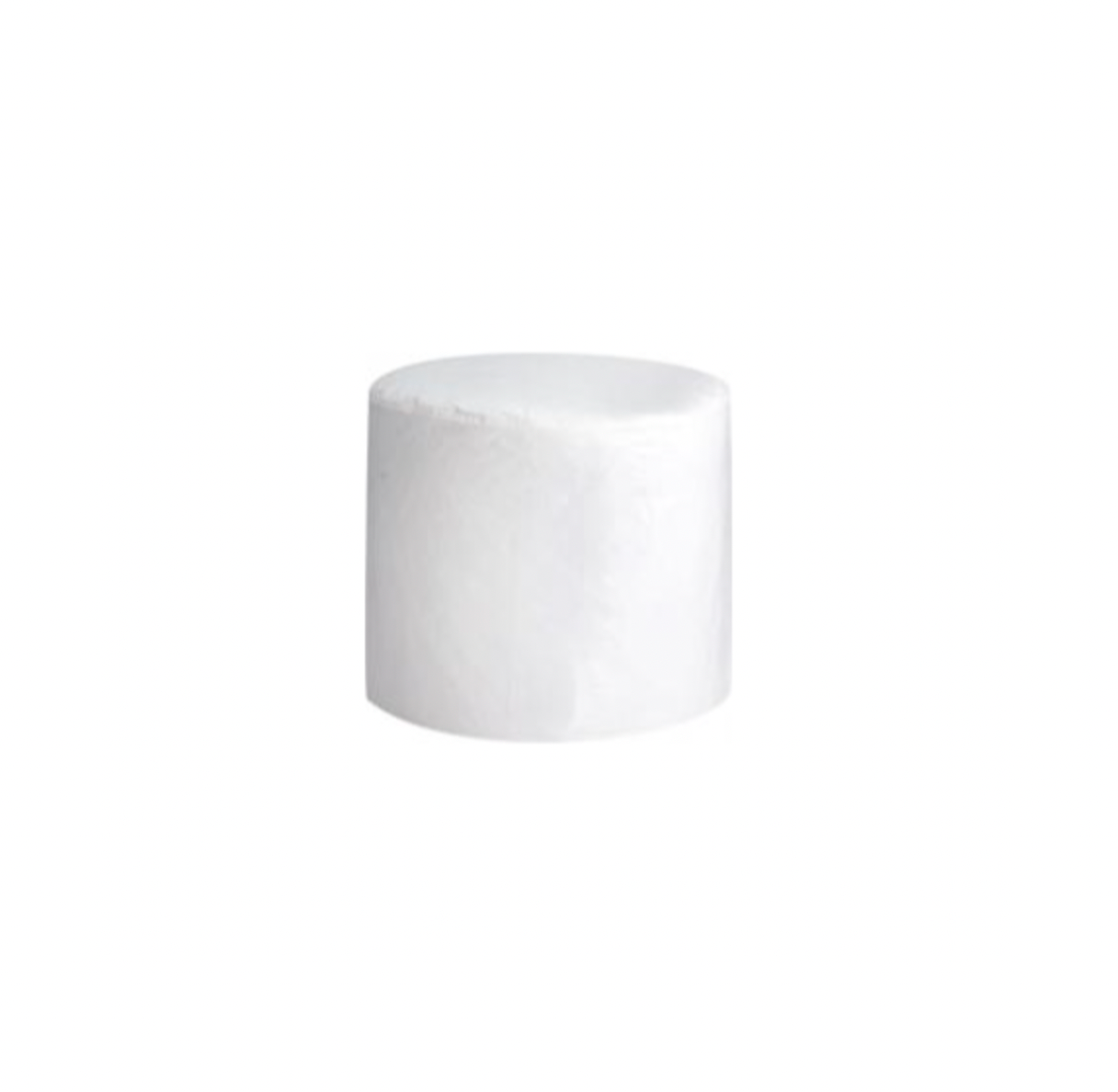 Upholstered Round Ottoman – White Leather