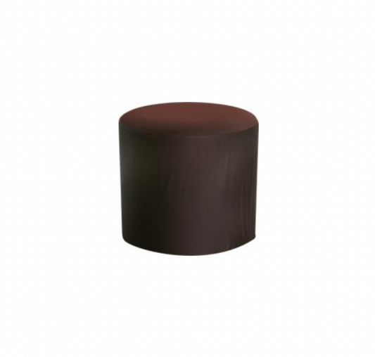 Round Ottoman – Chocolate Brown Cotton Stretch