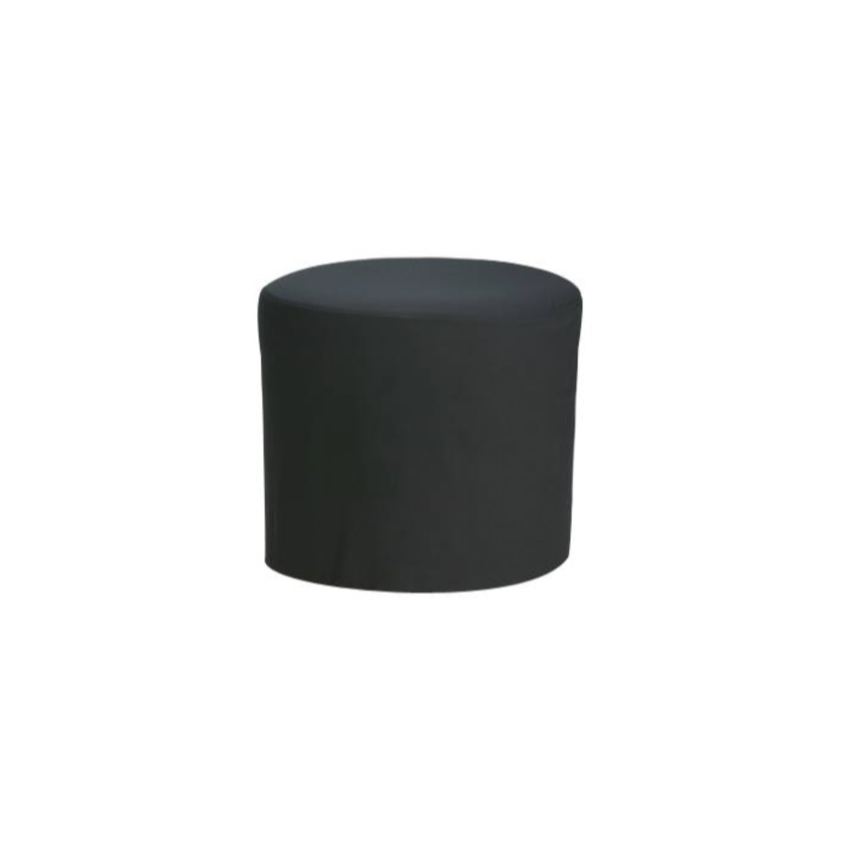 Round Ottoman – Black Canvas