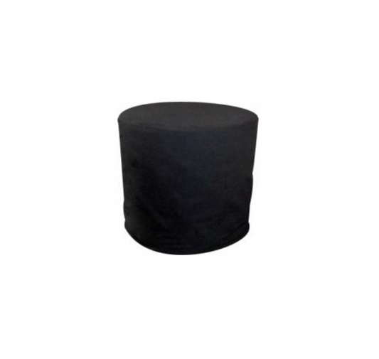 Round Ottoman – Black Cotton Stretch