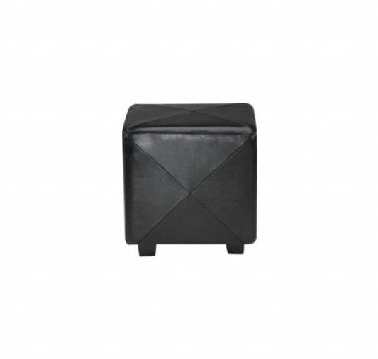 X Ottoman – Black Leather