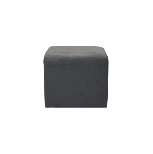 Getty Ottoman – Charcoal Suede