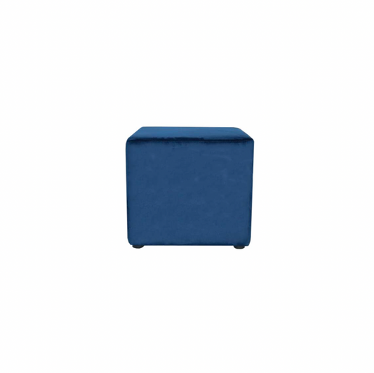 Navy Velvet Ottoman