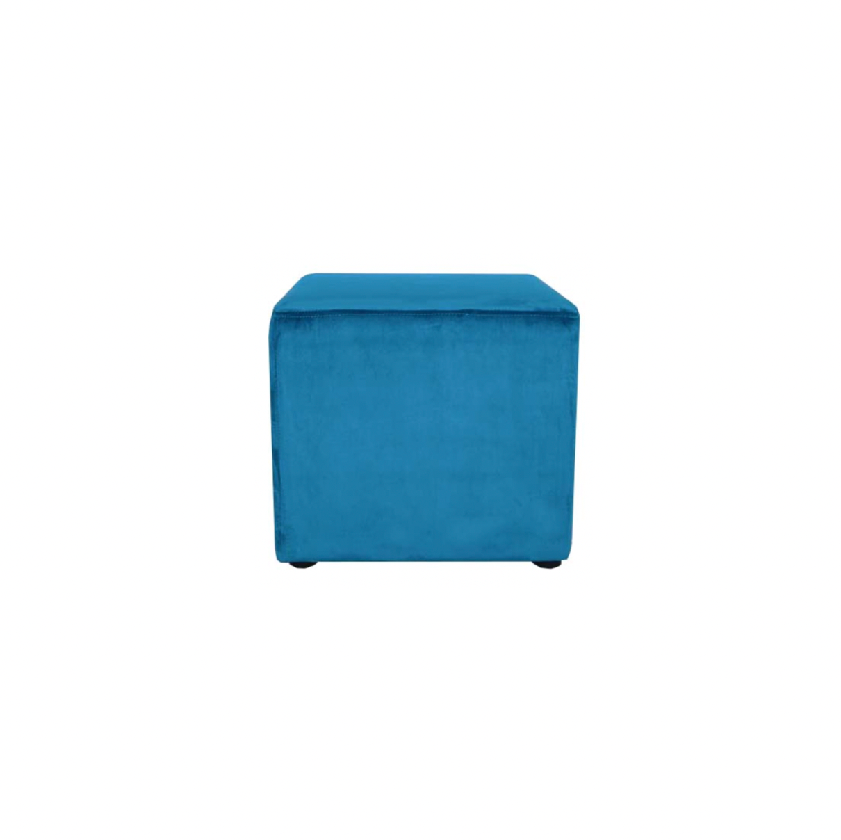 Azure Velvet Ottoman