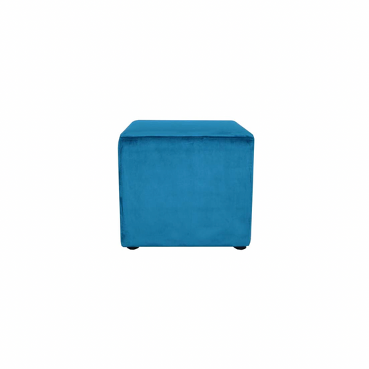 Azure Velvet Ottoman