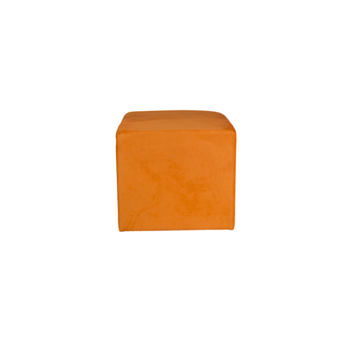 Tangerine Suede Ottoman
