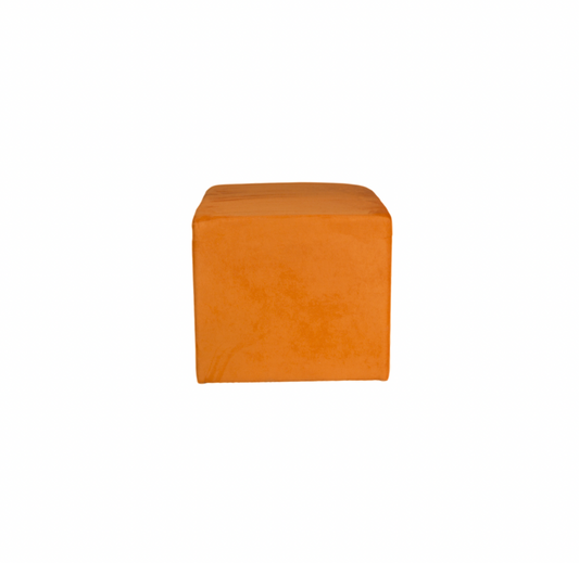 Tangerine Suede Ottoman