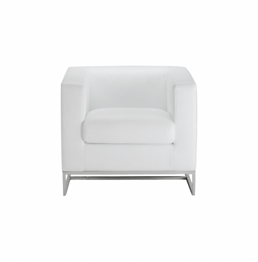 Costello Chair – White Leather