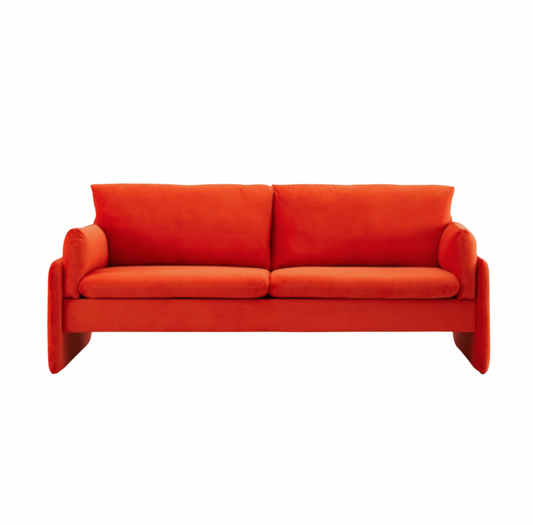 Amber Orange Velvet Sofa