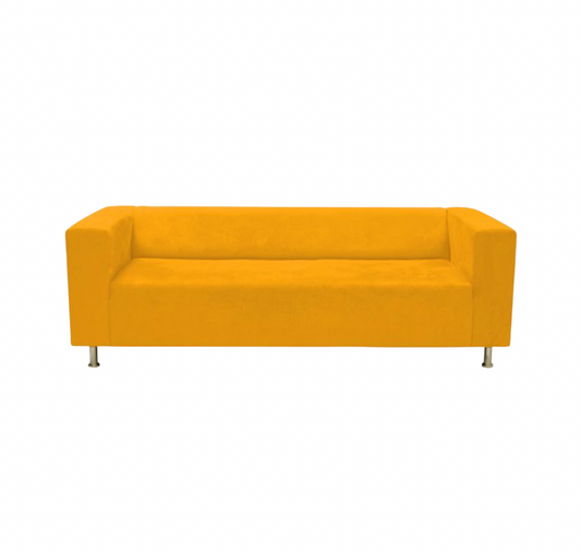 Damian Sofa With Canary Yellow Suede Slipcover