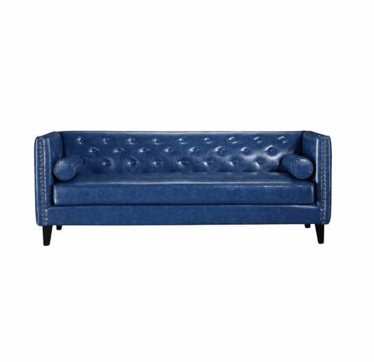 Sebastian Sofa – Peacock Blue Leather