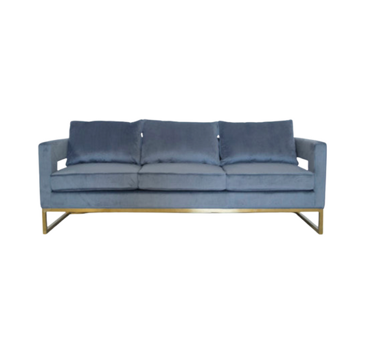 Grayson Sofa – Steel Blue Velvet