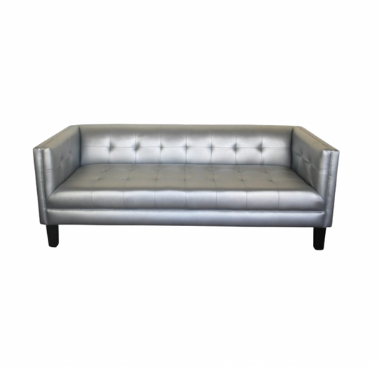 Rox Sofa – Metallic Silver Leather