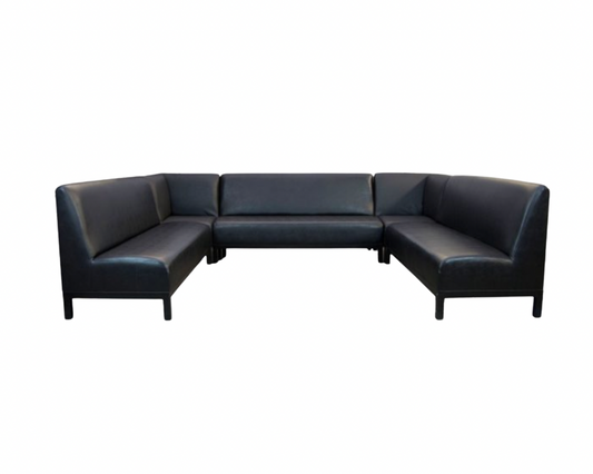 Jax ‘U’ Shape Sectional – Black Leather
