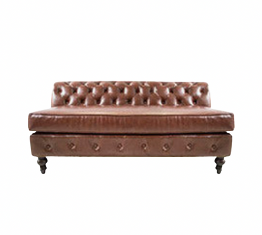 Winston 6’ Armless Sofa – Brown Leather