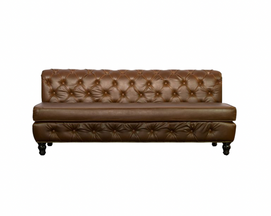 Cambridge 6′ Armless Sofa – Brown Leather