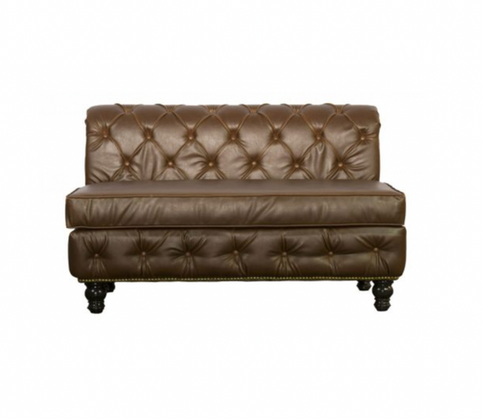 Cambridge 4′ Armless Sofa – Brown Leather