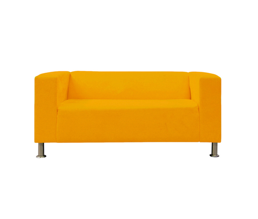 Damian Loveseat With Canary Yellow Suede Slipcover
