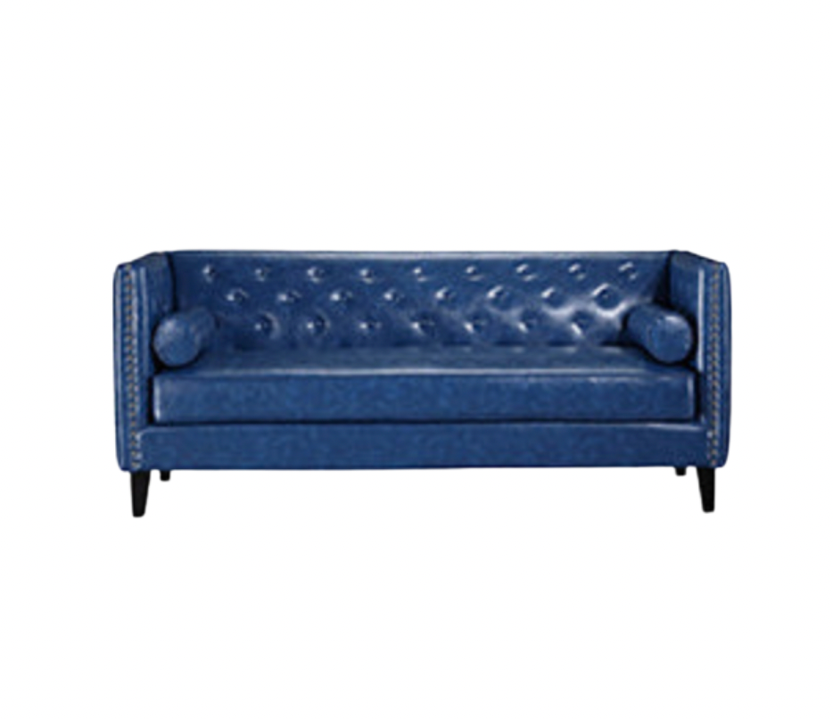 Sebastian Loveseat – Peacock Blue Leather