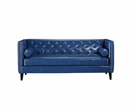 Sebastian Loveseat – Peacock Blue Leather