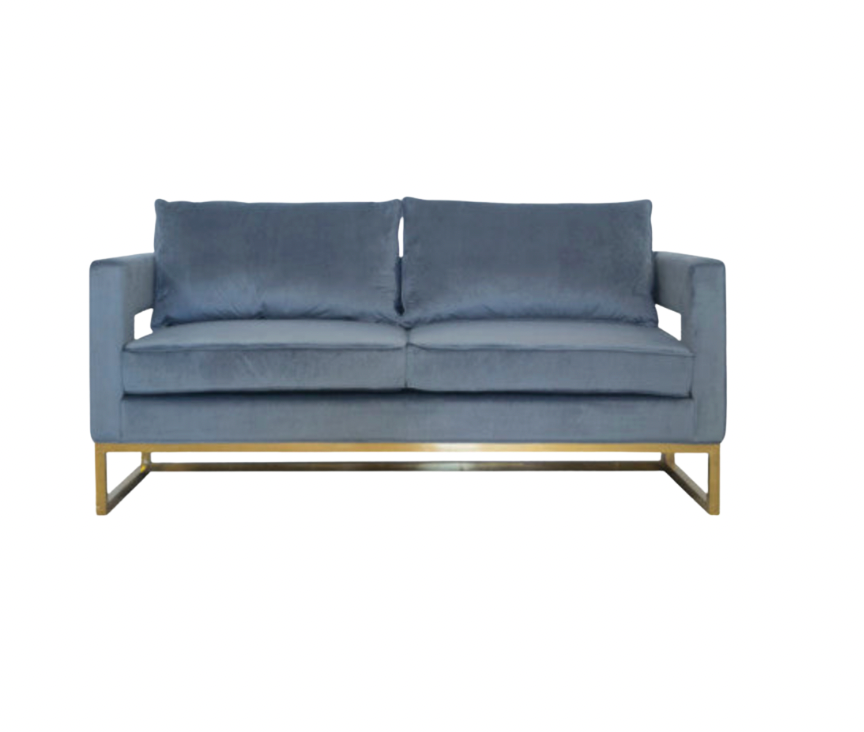 Grayson Loveseat – Steel Blue Velvet