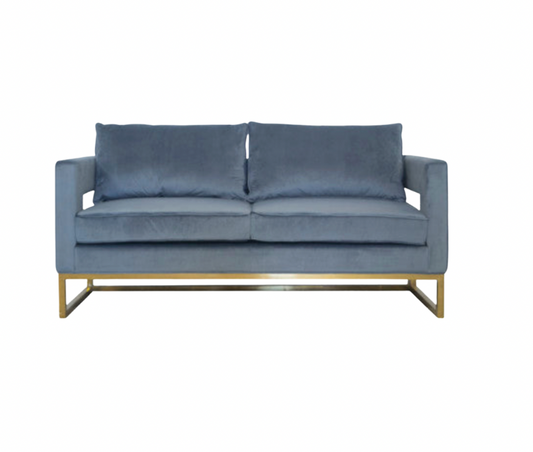Grayson Loveseat – Steel Blue Velvet