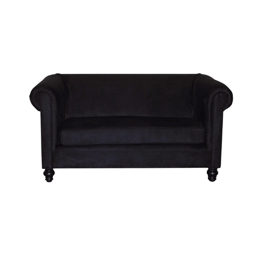 Drake Loveseat – Black Suede