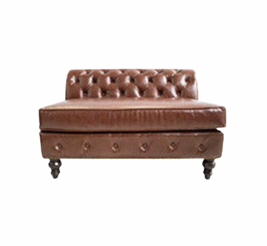 Winston 4’ Armless Loveseat – Brown Leather