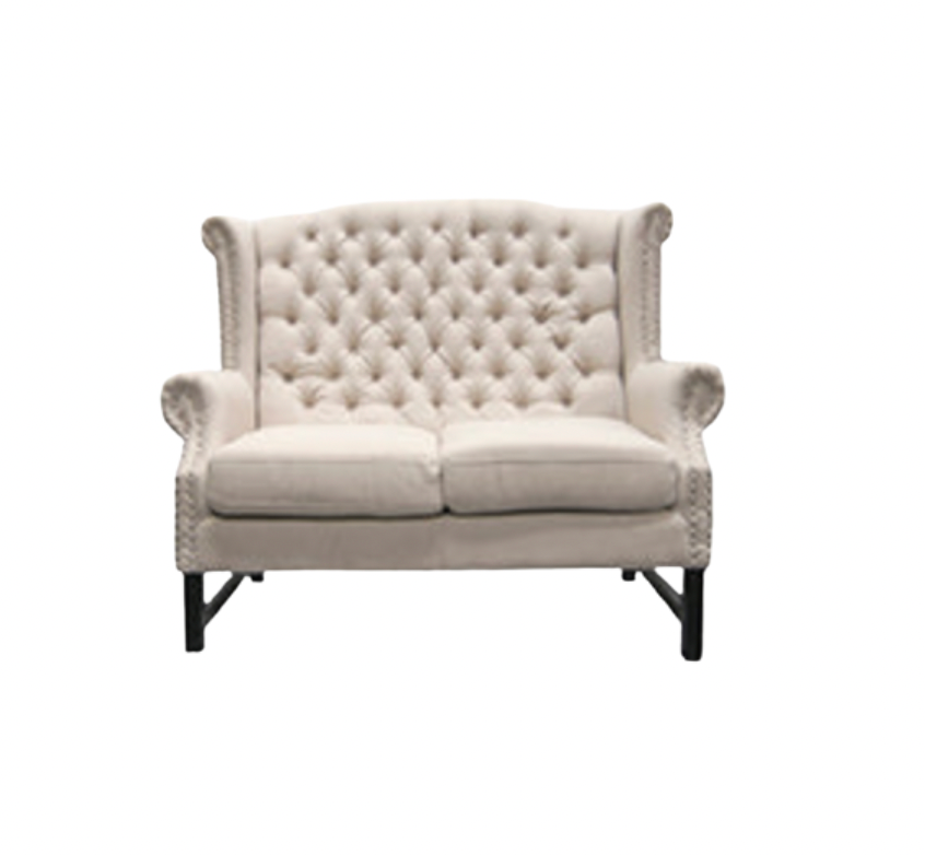 Elizabeth Loveseat – Beige Linen