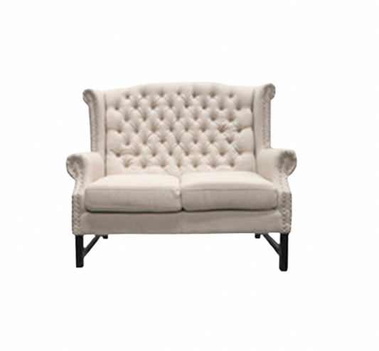 Elizabeth Loveseat – Beige Linen