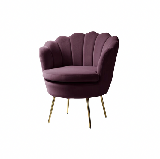 Vivian Purple Deco Velvet Chair