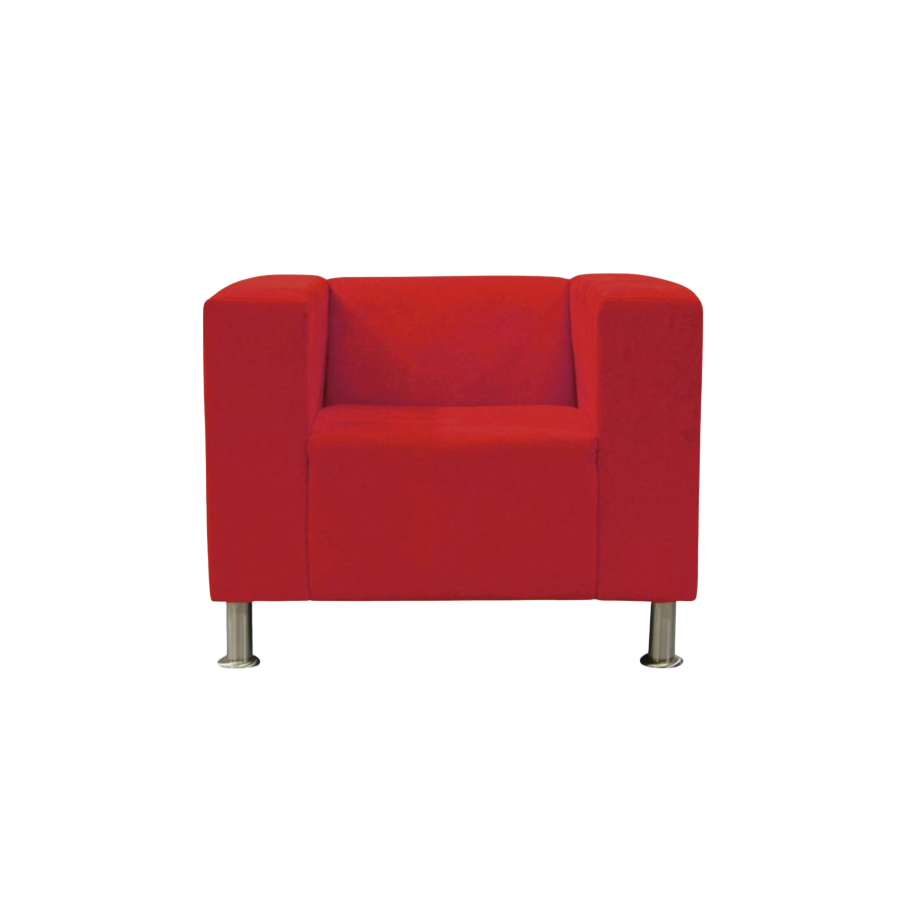 Damian Chair – Red Suede Slipcover