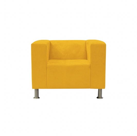 Damian Chair With Canary Yellow Suede Slipcover